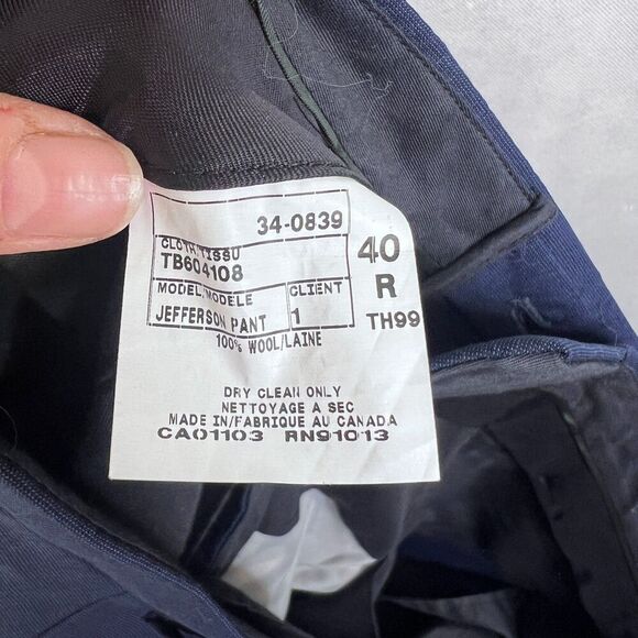 Ted Baker London Navy 100% Wool Jefferson Dress Pant Trouser Size 40R 27L - Picture 10 of 11